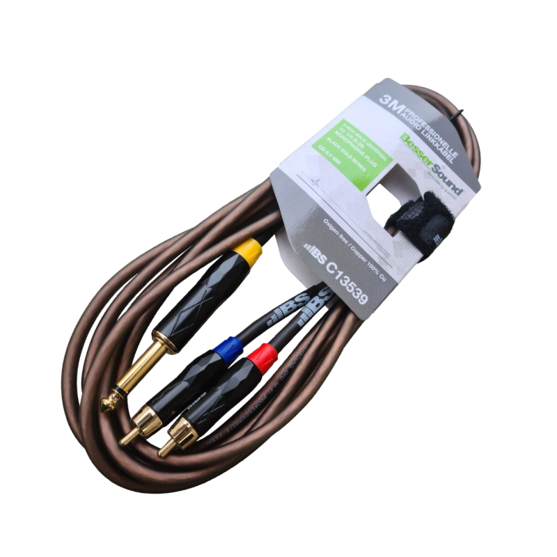 CABLE 3 METROS PLUG 1/4 A 2 PLUG RCA BESSER SOUND C13539